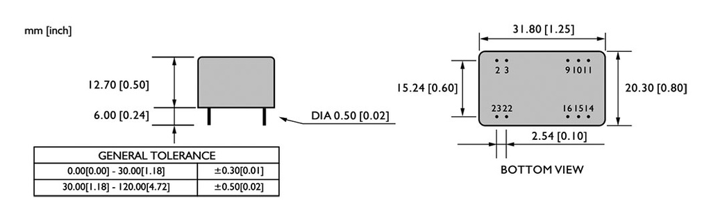 Converter: DC/DC; 3W; Uin: 36÷72VDC; Uout: 15VDC; Uout2: -15VDC