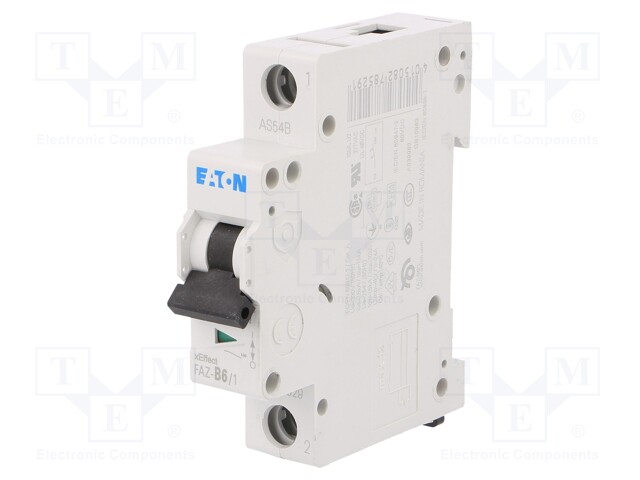 Circuit breaker; 230/400VAC; Inom: 6A; Poles: 1; DIN; Charact: B