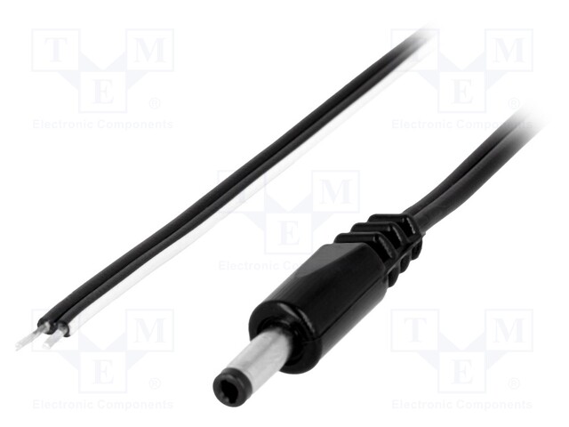 Cable; wires,DC 4,0/1,7 plug; straight,Sony; 0.5mm2; black; 3m