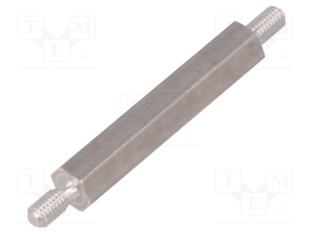 Screwed spacer sleeve; 30mm; Ext.thread: M3; hexagonal; aluminium