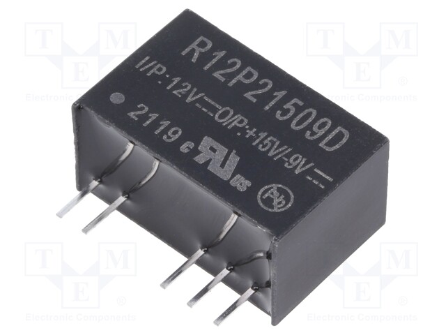 Converter: DC/DC; 2W; Uin: 10.8÷13.2V; Uout: 15VDC; Uout2: -9VDC