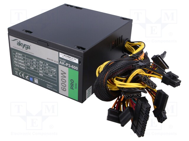 Power supply: computer; ATX; 600W