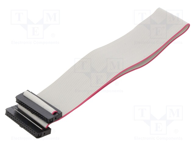 Ribbon cable with IDC connectors; 30x28AWG; Cable ph: 1mm; 0.3m