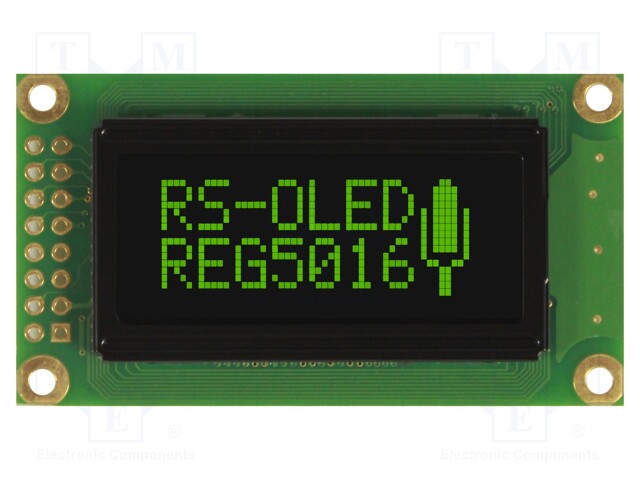 Display: OLED; graphical; 50x16; green; 5VDC