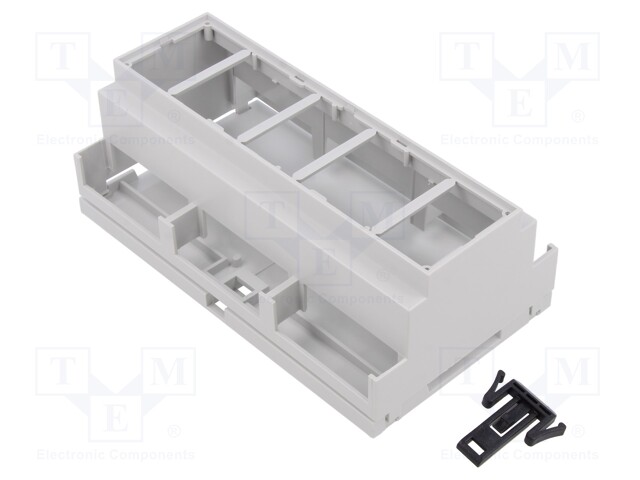 Enclosure: for DIN rail mounting; light grey; No.of mod: 9