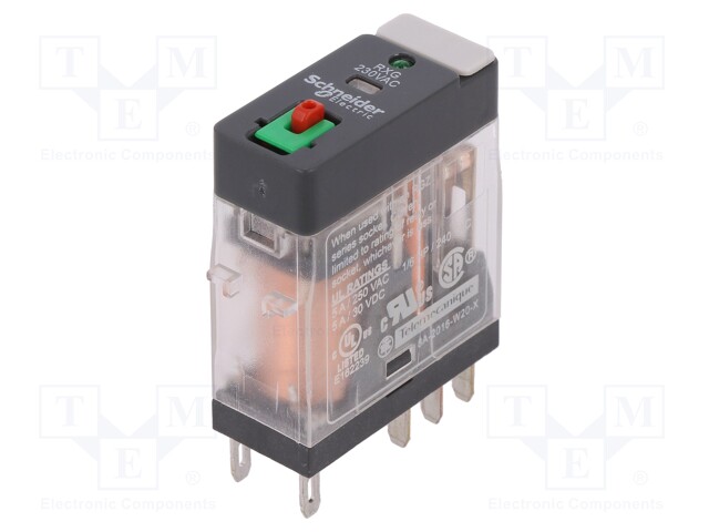 Relay: electromagnetic; DPDT; Ucoil: 230VAC; 5A/250VAC; 5A/30VDC