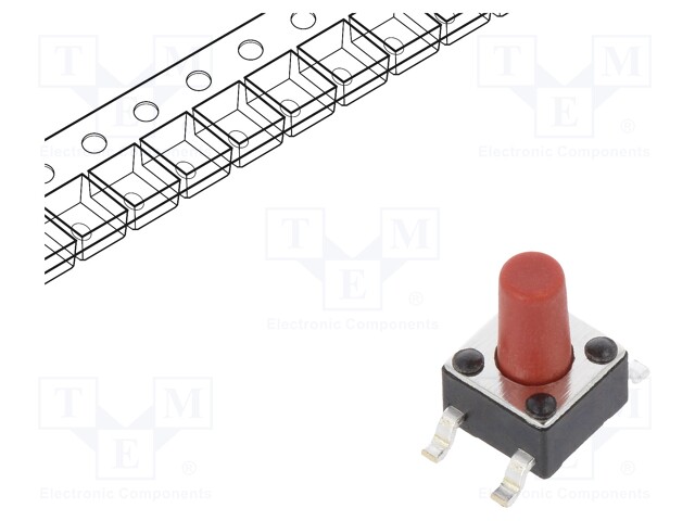 Microswitch TACT; SPST; Pos: 2; 0.05A/12VDC; SMD; none; 1.57N; 7mm
