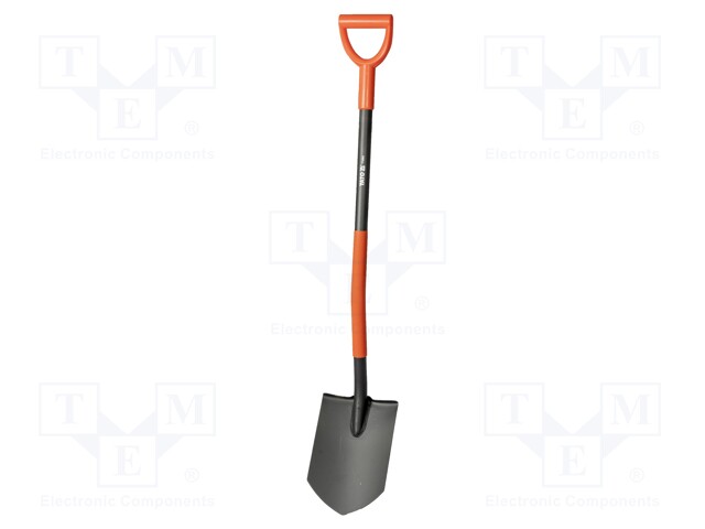 Spade; Width: 195mm; L: 1200mm; sharp; Handle mat: metal