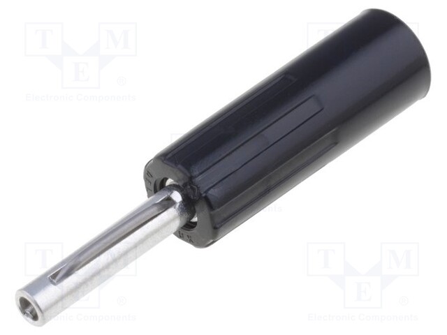 Plug; 4mm banana; 10A; 50VDC; black; 5.5mm2; Plating: nickel plated