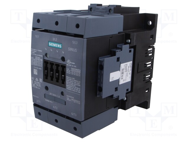 Relay Contactor, 3RT1 Series, 3PST-NO, 3P, 53 A, 75 kW, 1 kV