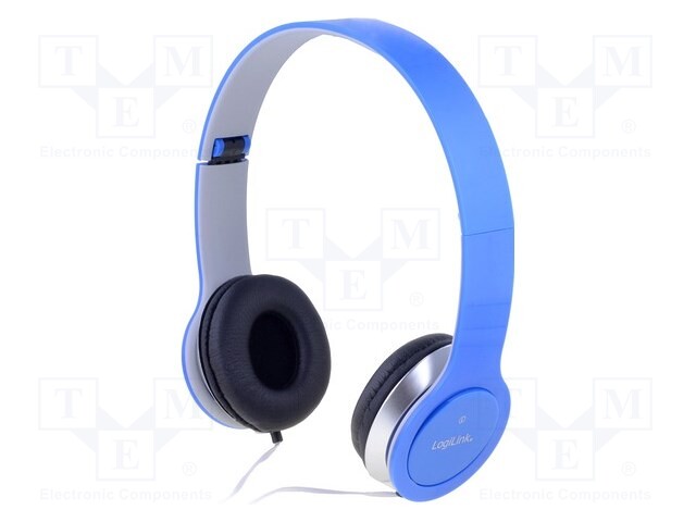 Headphones with microphone; blue; Jack 3,5mm; 20÷20000Hz; 32Ω