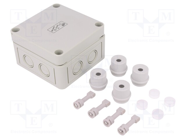 Enclosure: junction box; X: 94mm; Y: 94mm; Z: 57mm; polystyrene; IP54