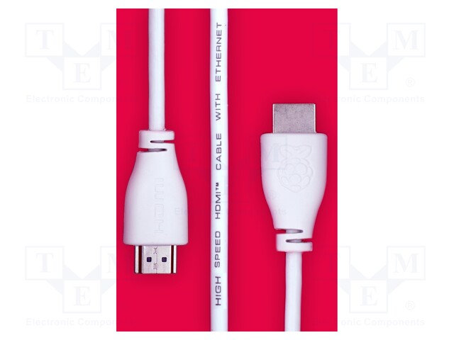Connection cable; 2m; white; HDMI plug,both sides