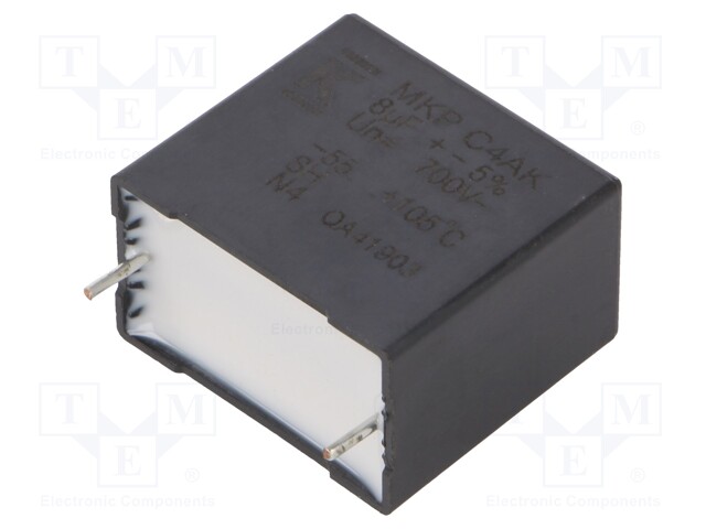 Capacitor: polypropylene; DC-Link; 8uF; ESR: 8.03mΩ; THT; ±5%