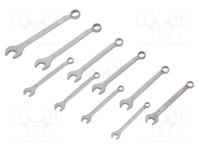 Key set; bent,combination spanner; Pcs: 10