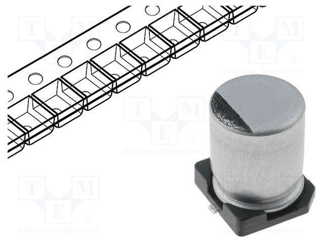 Capacitor: electrolytic; SMD; 47uF; 25VDC; Ø6.3x5.8mm; ±20%; 1000h