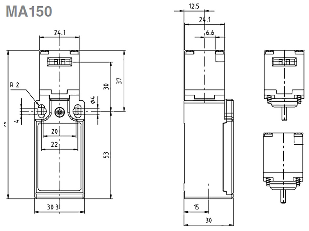 Safety switch: key operated; Series: MA150; Contacts: NC + NO