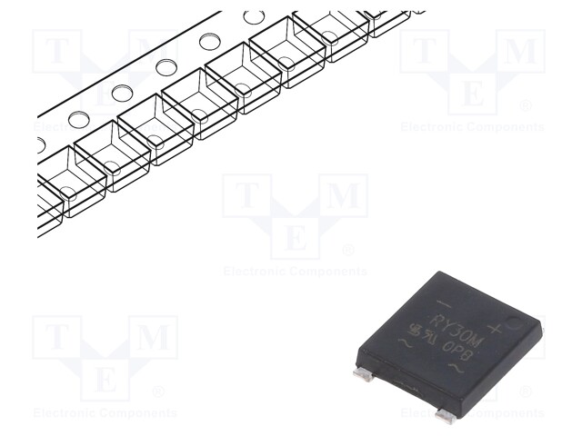 Bridge rectifier: single-phase; Urmax: 1kV; YBS; Ifsm: 90A; If: 3A