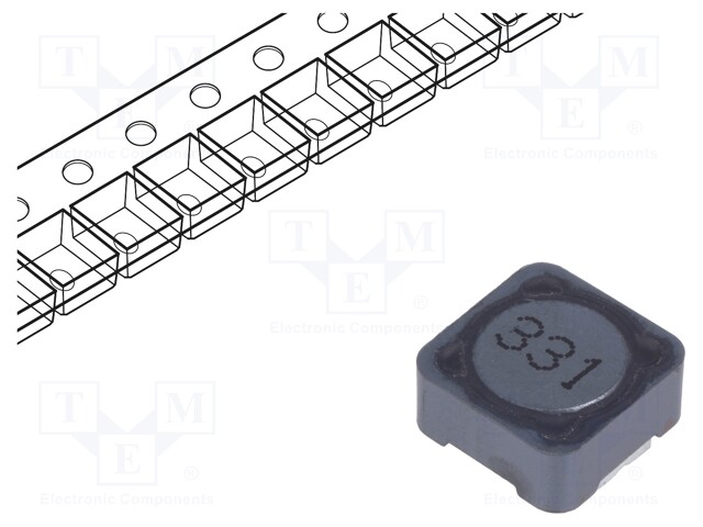 Inductor: wire; SMD; 330uH; 680mA; 510mΩ; 12x12x6mm; ±20%; -40÷125°C