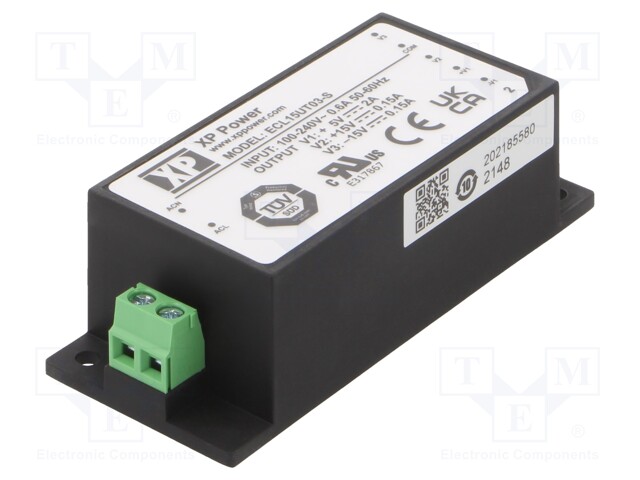 Power supply: switched-mode; 15W; 5VDC; 2A; OUT: 3; 84x34.5x26.4mm