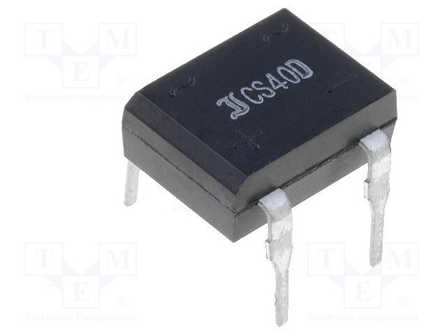 Single-phase bridge rectifier; Urmax: 80V; If: 1A; Ifsm: 40A; DIL