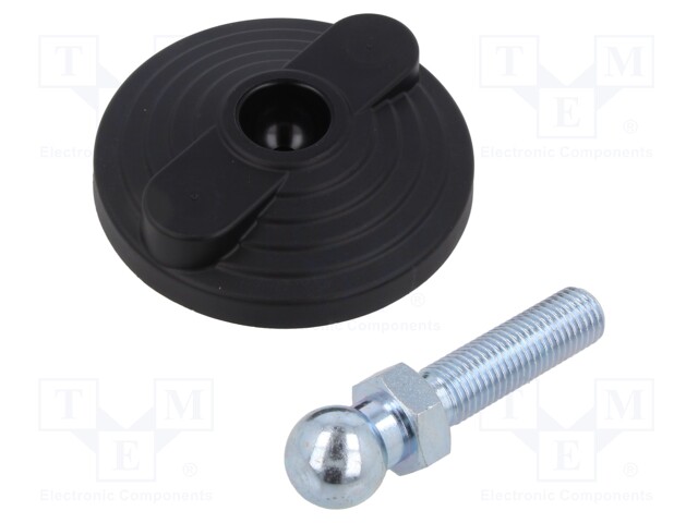 Foot; antislip,self-aligning; Base dia: 100mm; M16; 25000N