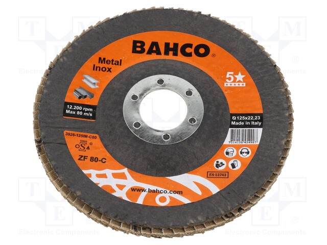 Flap grinding wheels; Ø: 115mm; Øhole: 22.23mm; Granularity: 80