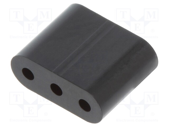 Spacer sleeve; LED; ØLED: 3mm; L: 6.4mm; black; UL94V-0; Mat: PVC