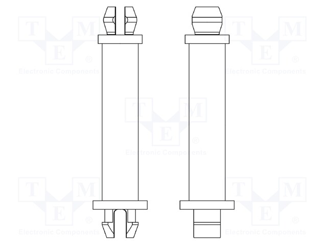 PCB distance; polyamide 66; L: 12.7mm; latch/latch; UL94V-2