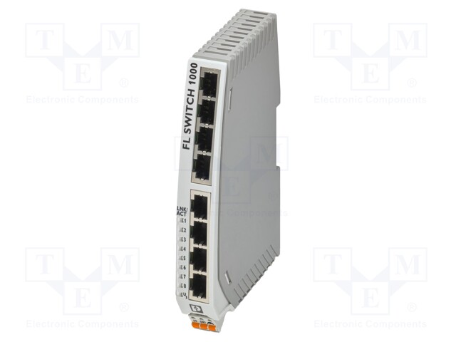 Switch Ethernet; unmanaged; Number of ports: 8; 9÷32VDC; RJ45