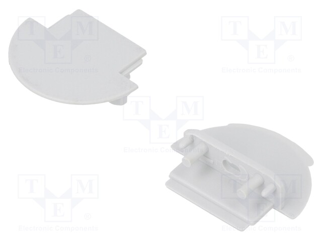 Cap for LED profiles; grey; ABS; Application: GROOVE14