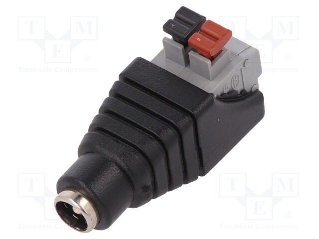 Transition: adapter; 5,5/2,1mm; 5.5mm; 2.1mm; spring clamp