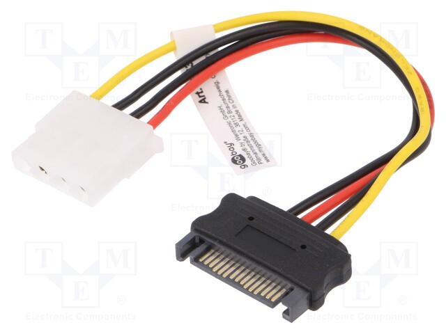 Cable: mains SATA; Molex female,SATA female; 0.17m