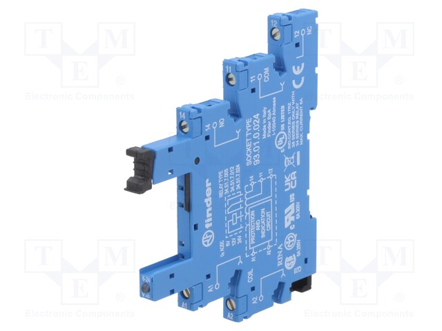 Socket; PIN: 5; 6A; 250VAC; for DIN rail mounting; screw terminals