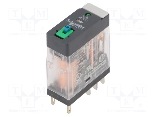 Relay: electromagnetic; DPDT; Ucoil: 48VDC; 5A/250VAC; 5A/30VDC; 5A