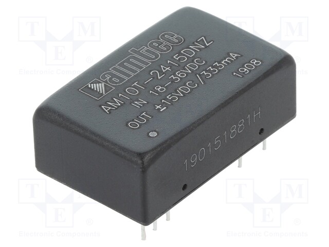 Converter: DC/DC; 10W; Uin: 18÷36V; Uout: 15VDC; Uout2: -15VDC; DIP24