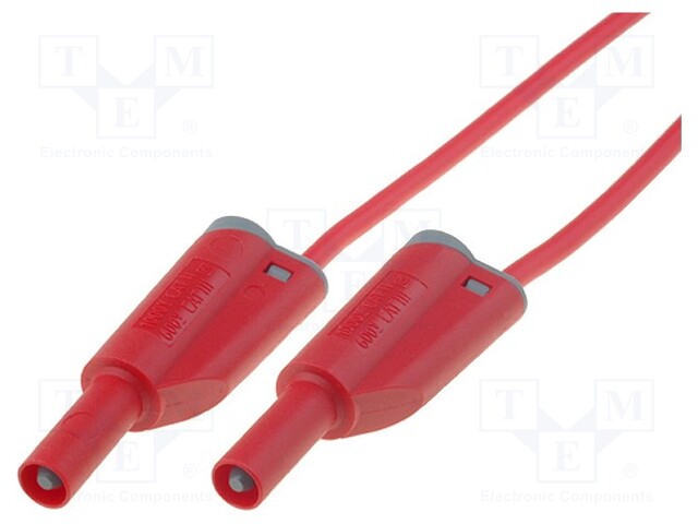 Test lead; 2m; red; 25A; Cond.cross sec: 1.5mm2