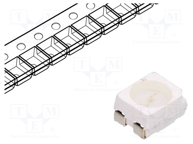 LED; SMD; 3528,PLCC4; blue; 1560mcd; 3.5x2.8x1.9mm; 120°; 3÷3.8V