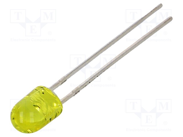 LED; oval; 5.1x4.3mm; yellow; 2180÷3000mcd; 100/40°; Front: convex