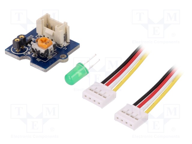 Module: LED; LED diode 5mm green; Grove; 3.3÷5VDC; 20x20x20mm