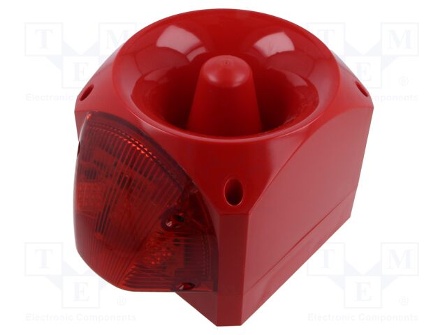 Signaller: lighting-sound; 10÷60VDC; LED; red; IP66; 120dB; Mat: ABS