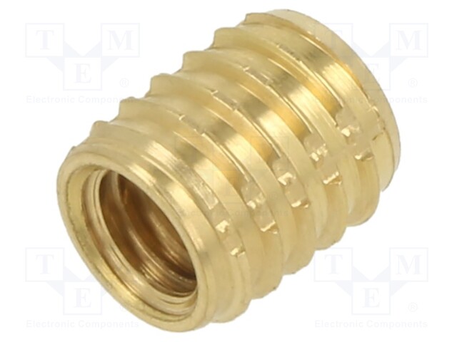 Threaded insert; brass; M6; BN: 37915; L: 9.8mm; TRISERT®