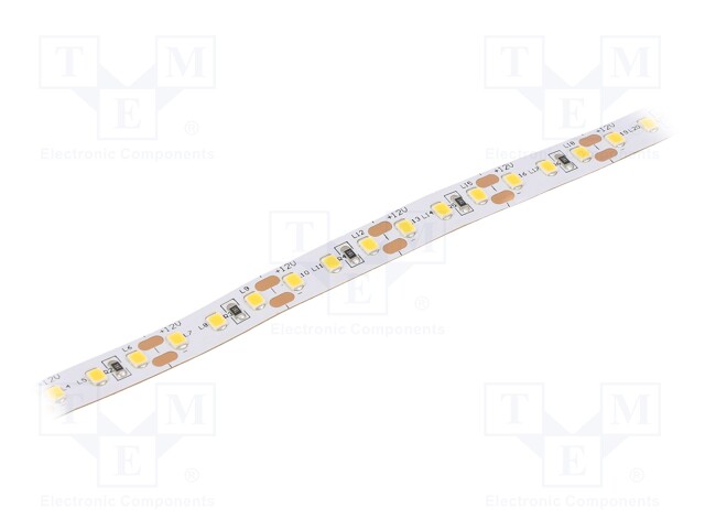 LED tape; white warm; 2835; 12V; LED/m: 120; 10mm; IP20; 9.6W/m