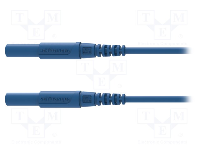 Test lead; 16A; 4mm banana plug-4mm banana plug; Len: 2m; blue