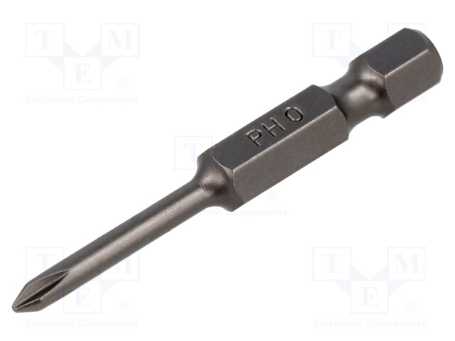 Screwdriver bit; Phillips; PH0; Overall len: 50mm