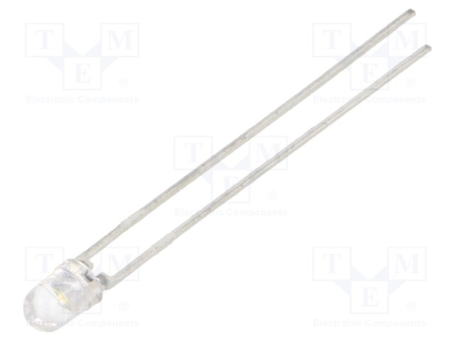 LED; 3mm; white cold; 1150÷5500mcd; 50°; Front: convex