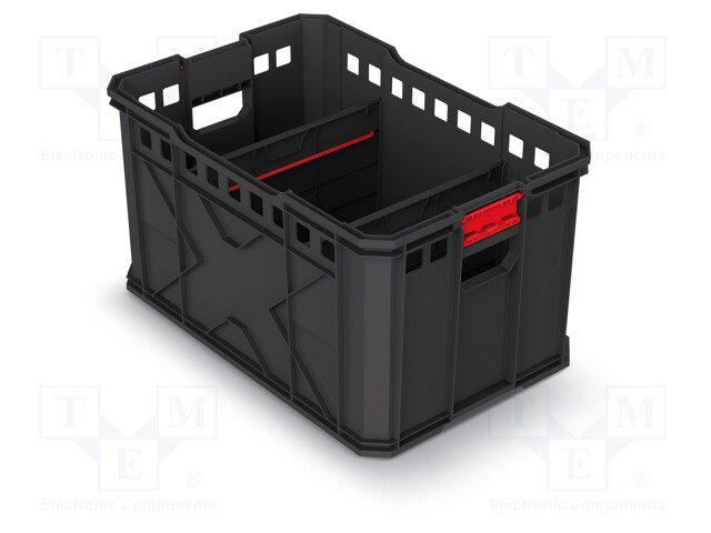 Container: transportation; polymer; black; 536x354x300mm; 50kg