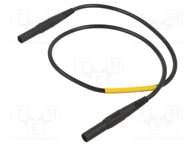 Test lead; 32A; banana plug 4mm x2; insulated; Urated: 1kV; black