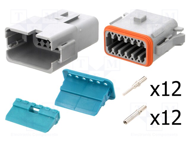 Connector: wire-wire; AT; plug; male + female; Size: 16; PIN: 12