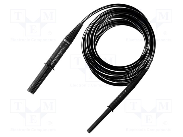 Test lead; banana plug-banana plug; shielded; Urated: 11kV; black